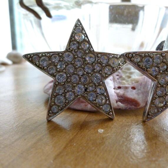 1960s RARE Kenneth Jay Lane Rhinestone Star Clip-… - image 6