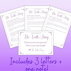 Carta personalizable del Hada de los Dientes / Diente fuera de lugar / Sin dinero / Diente tragado / Descarga instantánea / Plantilla de carta personalizada / Canva