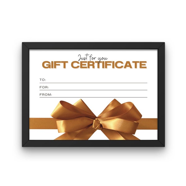 Printable Gift Certificate | Custom Gift Certificate | Special Birthday Gift Idea for Him | Customizable | Personalized Gift | Easy Template