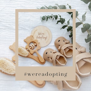Annuncio di adozione digitale Boho / Post di adozione minimalista / Unisex bambino/bambino / Dimensione Instagram / Download istantaneo / Annuncio digitale