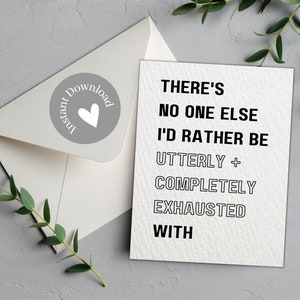 Tarjeta de aniversario divertida imprimible / Tarjeta de aniversario de último minuto / Tarjeta para esposa / Tarjeta para esposo / Tarjeta para pareja / Tarjeta de regalo minimalista