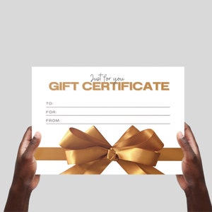 Chèque-cadeau imprimable | Chèque-cadeau personnalisé | Personnalisable | Cadeau personnalisé | Classique | Or | Téléchargement instantané | Modèle facile