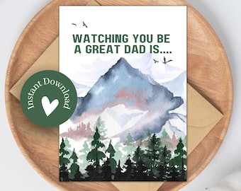 Printable Father's Day Card for Son | Watching You Be A Great Dad Is...The Best Thing Ever | Card for Husband | Card for Friend | Thoughtful