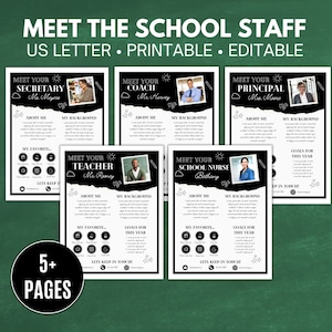 Editable Back To School Classroom Welcome Flyer DIY Flyer Meet The Teacher Meet the Principal Meet the Secretary Meet the School Nurse
