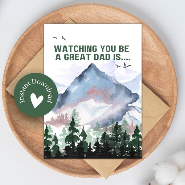 Printable Father's Day Card for Son | Watching You Be A Great Dad Is...The Best Thing Ever | Card for Husband | Card for Friend | Thoughtful