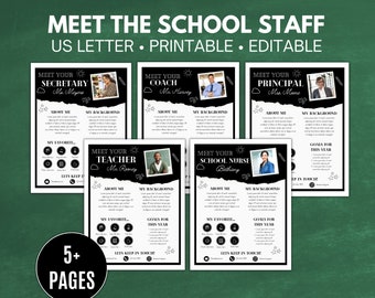Editable Back To School Classroom Welcome Flyer DIY Flyer Meet The Teacher Meet the Principal Meet the Secretary Meet the School Nurse