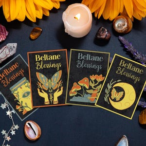 4 Beltane Segen Altar Karten | Postkartengröße Karte | Postkarte für den Freund | Witchy | Wicca | Pagan | Mai Feiertag | Frühlingsrituale