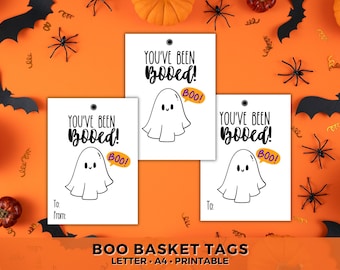 Boo Basket Tags Printable, Boo Buddy Gift Exchange, You’ve Been Booed Tags, Spooky Basket, Boo Box, Team Building Activity Coworkers Fun