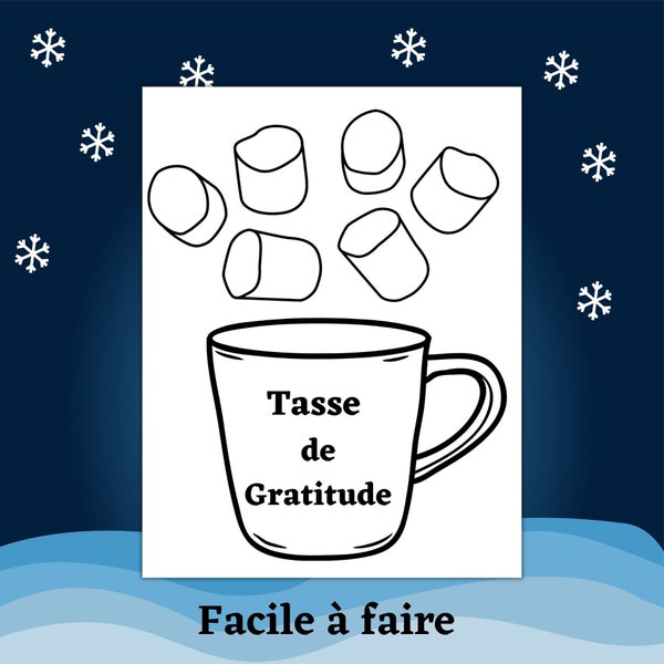 My Gratitude Mug in French | Ma/Mon Tasse De Gratitude | Winter Craft | Easy DIY | Kindergarten-Grade 4 | Easy Printable | Instant Download
