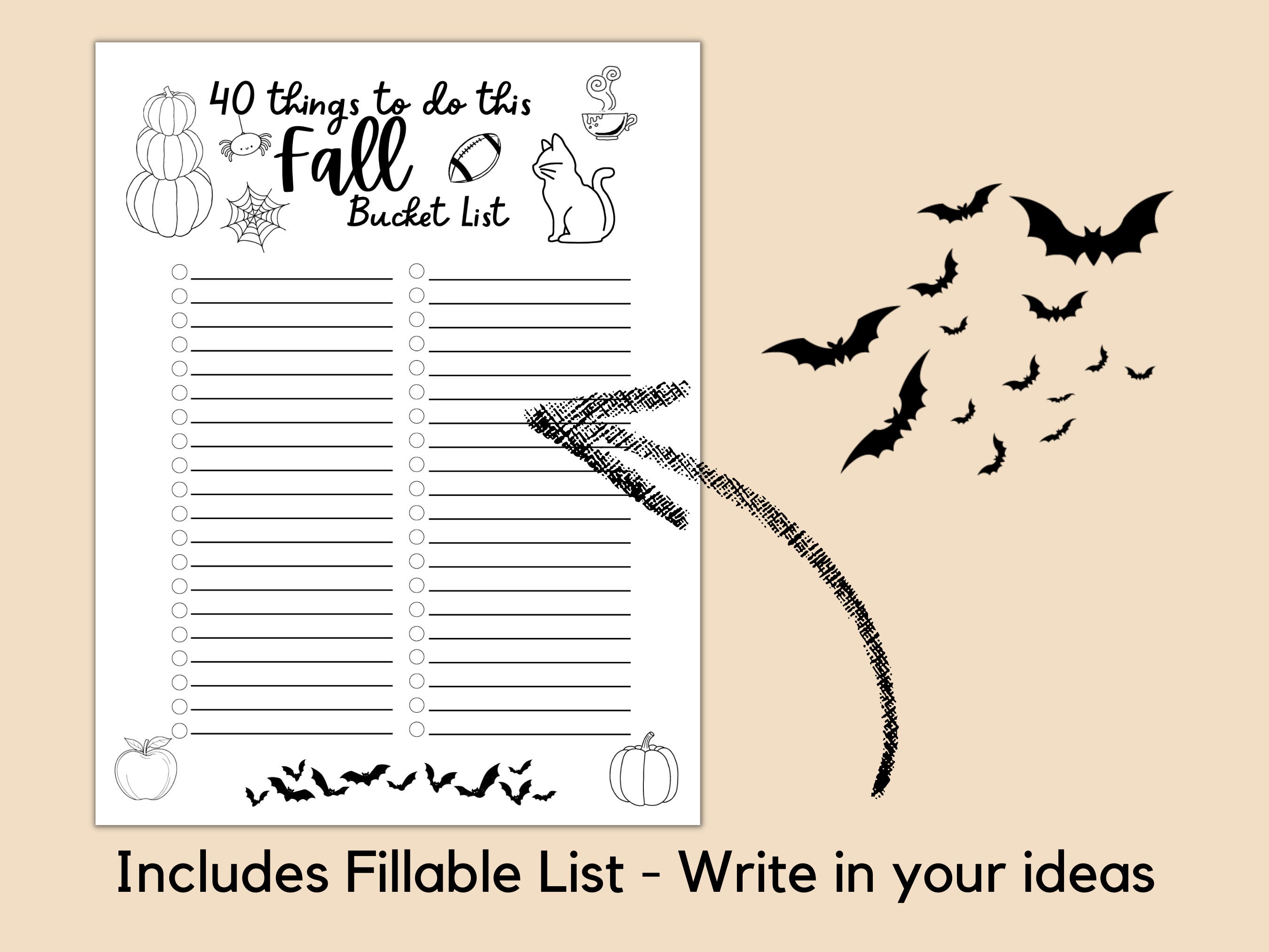 Fall Bucket List 2023 Fall Activities Check List Autumn Bucket List ...