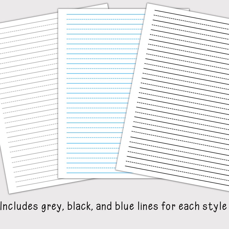Lined Paper for Grade 1 and Grade 2 Lined Paper With Dashes Learning to ...