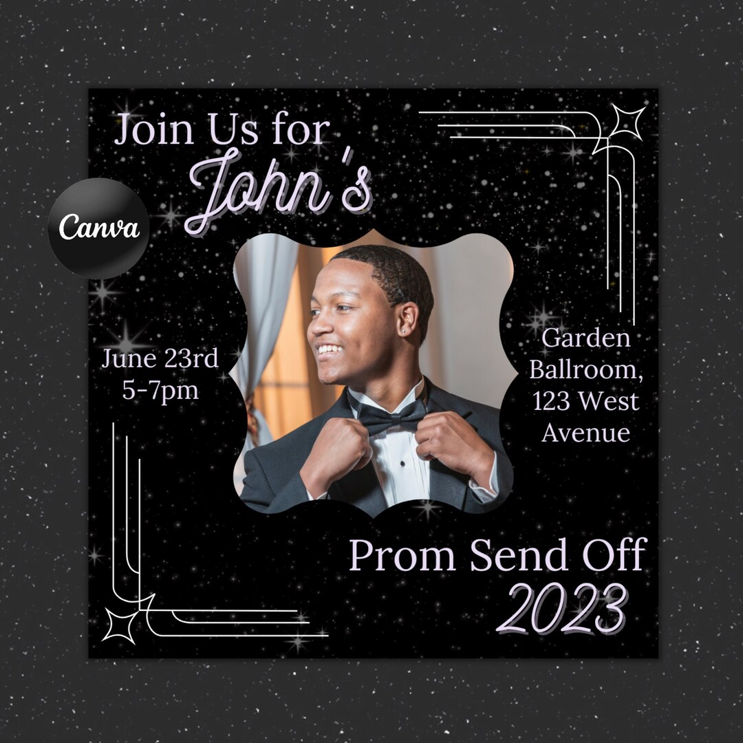Printable Prom Send off Flyer Fully Editable Prom Invitation DIY Senior Printable Prom Send off Flyer Fully Editable Prom Invitation DIY Senior