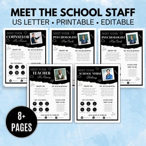 Poster modificabile "Incontra il consulente scolastico" Cartello per il consulente Psicologo scolastico Assistente sociale scolastico Volantino di benvenuto per il ritorno a scuola Fai da te
