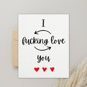 Carte d'anniversaire drôle Carte de juron Carte de la Saint-Valentin adulte Carte de la Saint-Valentin sale pour femme Carte pour petite amie Carte pour mari Saint-Valentin