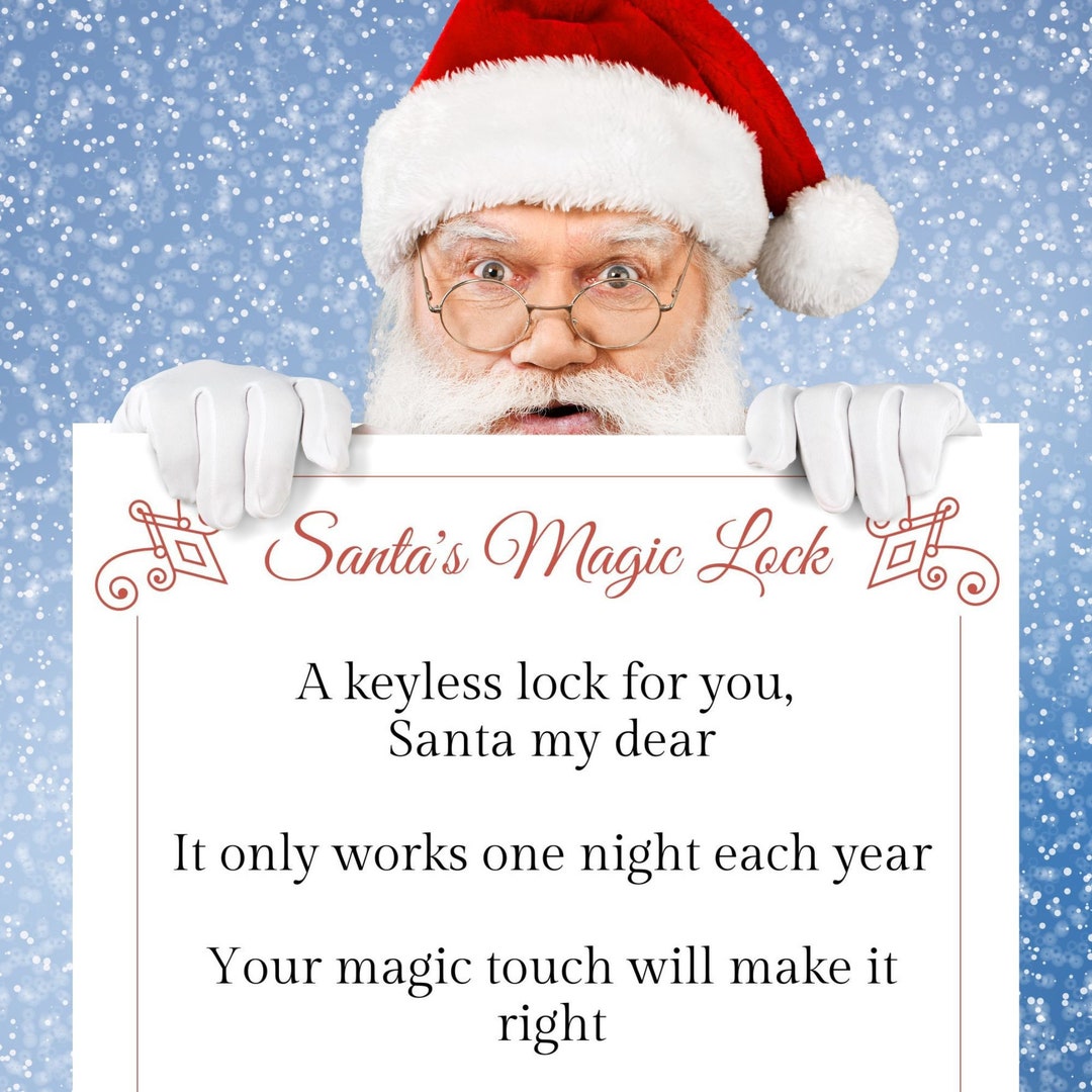 Cute Printable Santa's Magic Key Sign With Fingerprint Recognition ...