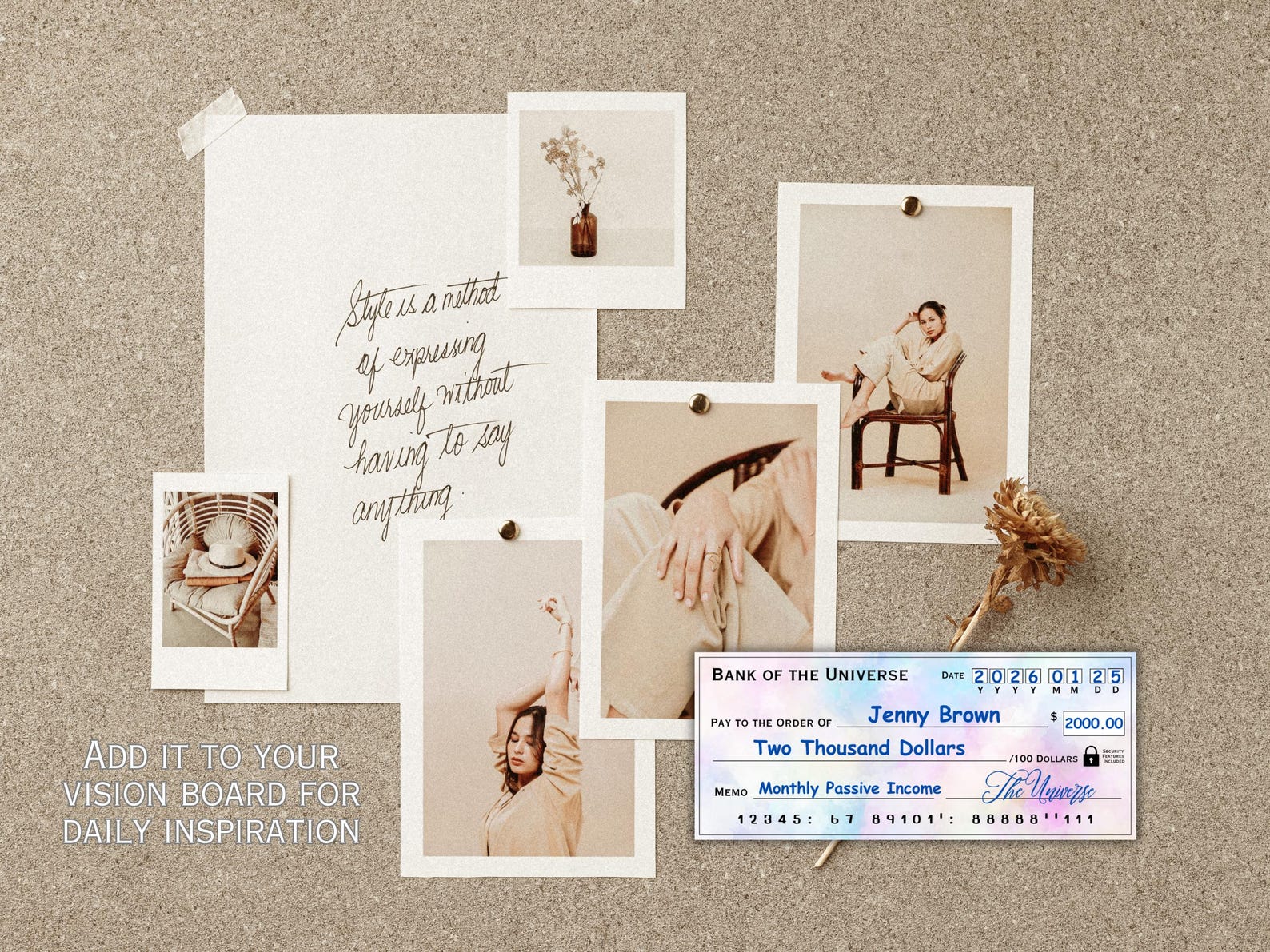Bank of the Universe Cheque Template Manifestation Cheque Vision Board ...