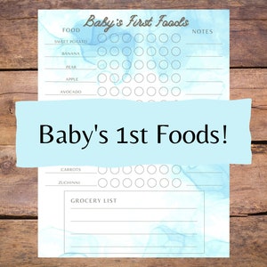 Trackerblad babyvoeding Dagboek babyvoeding Tabel met eerste voeding voor baby's Led-speenlijst voor baby's Introducties voeding Aandenken Afdrukbaar downloadbaar