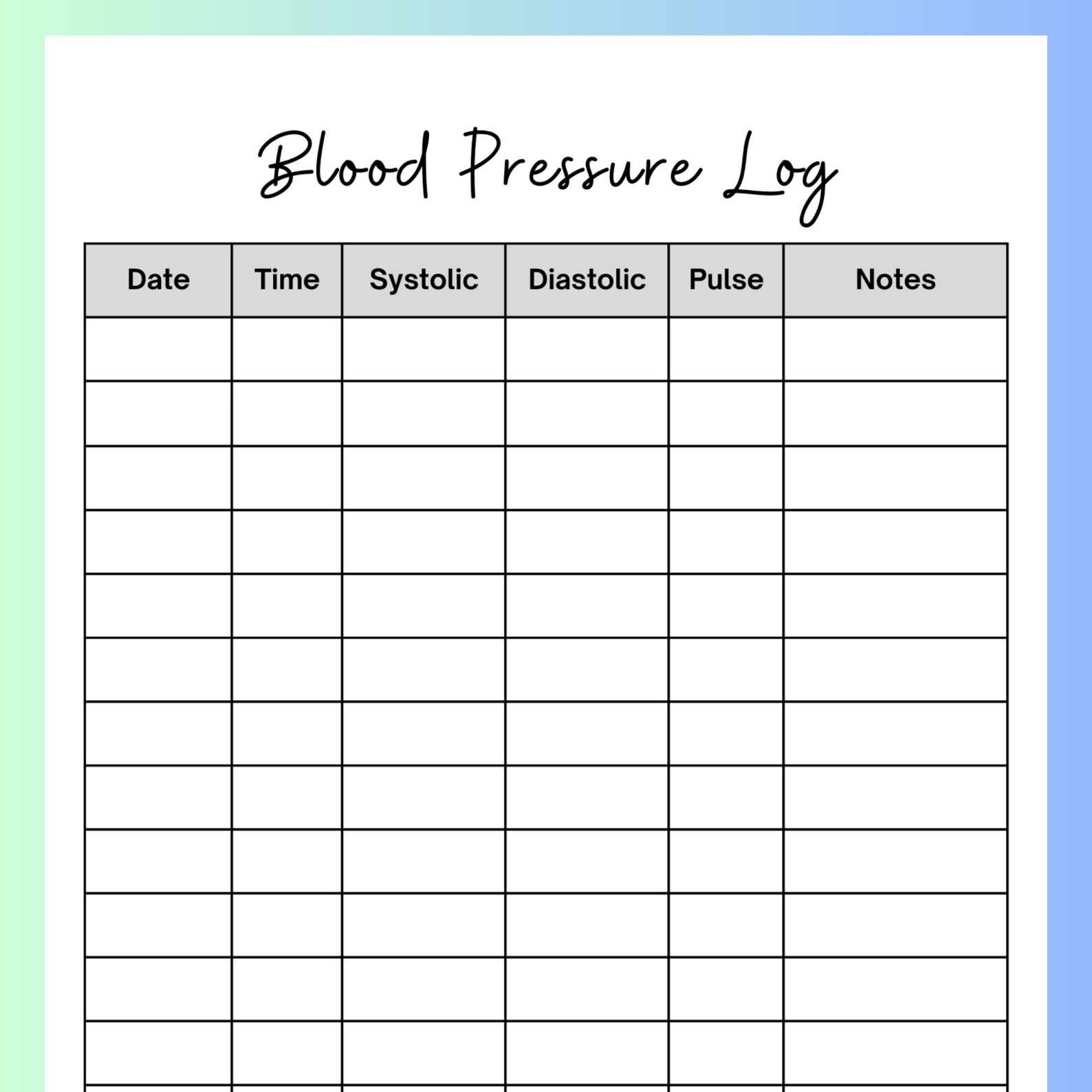 Blood Pressure Tracker Printable Blood Pressure Log Health Tracking Blood Pressure Tracker Printable Blood Pressure Log Health Tracking