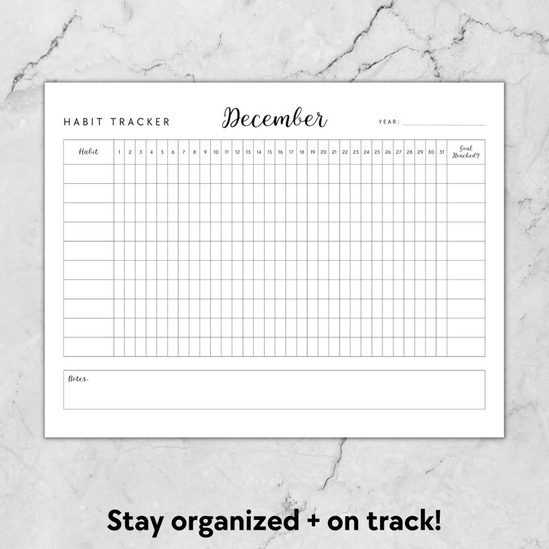 Minimalist Monthly Habit Tracker Printable Self Care Habit Tracker ...