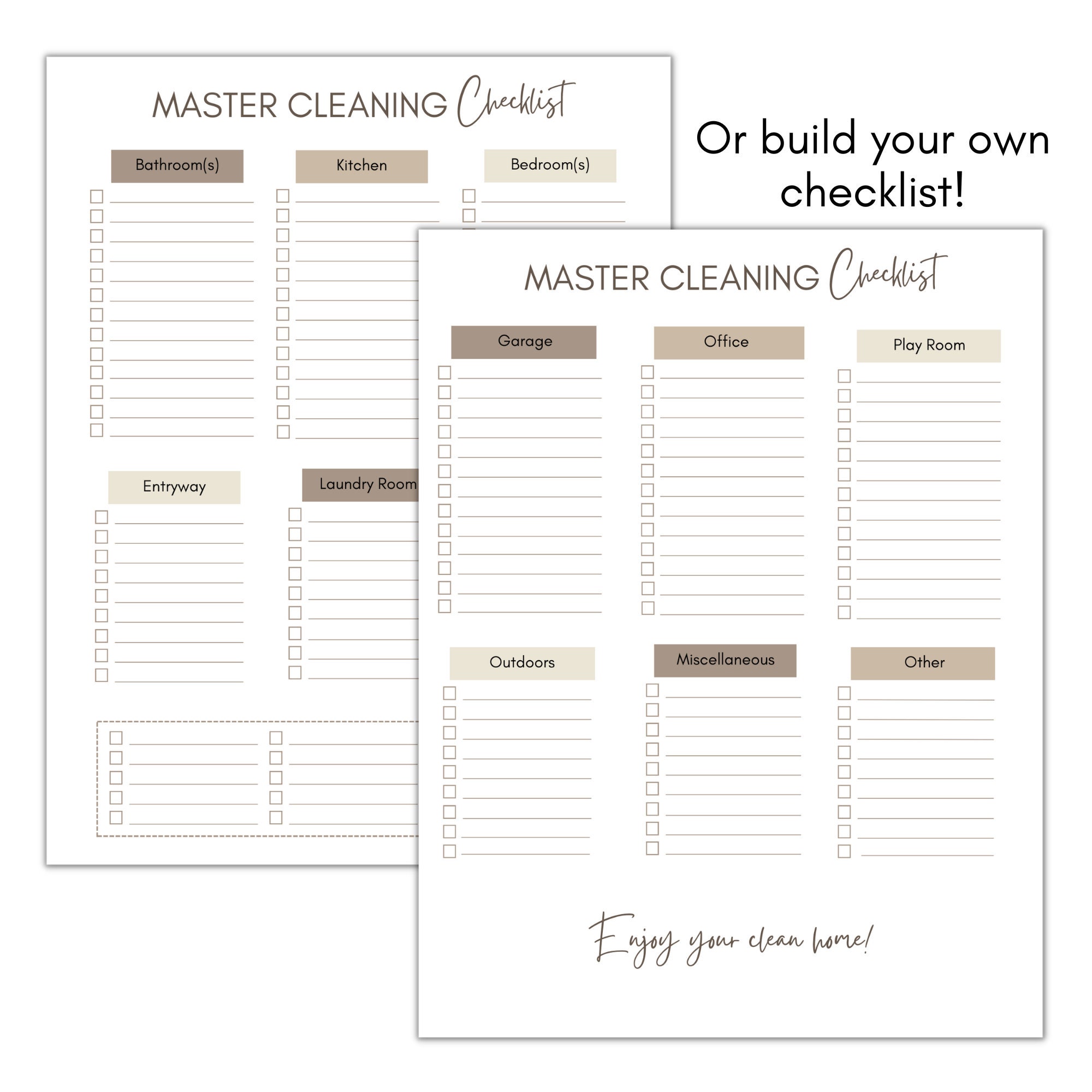 Digital Cleaning Checklist Master Cleaning Planner Printable Deep House Cleaning to Do List Home