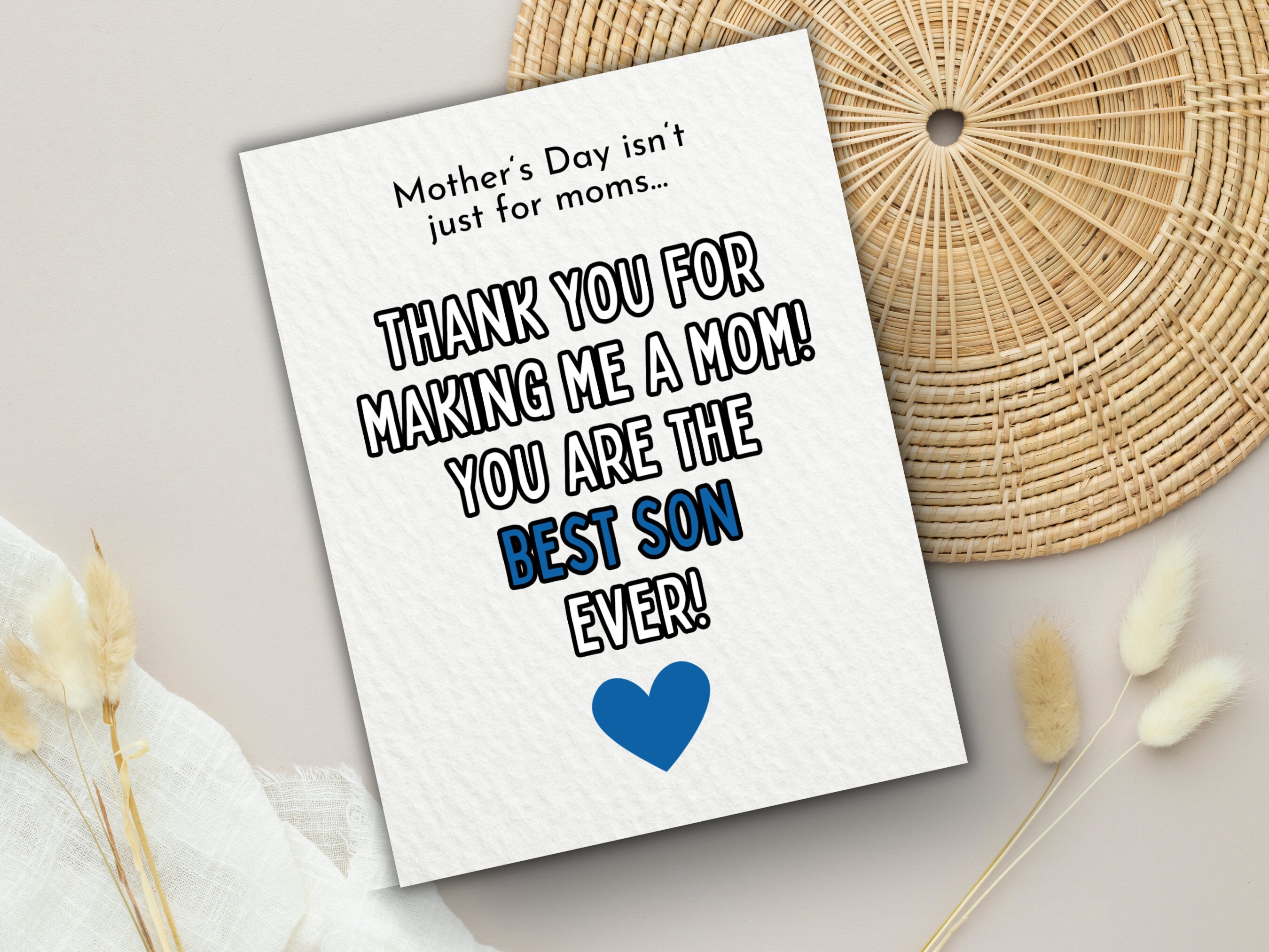 Printable Mother's Day Card for Son, Thank You for Making Me a Mom, You ...