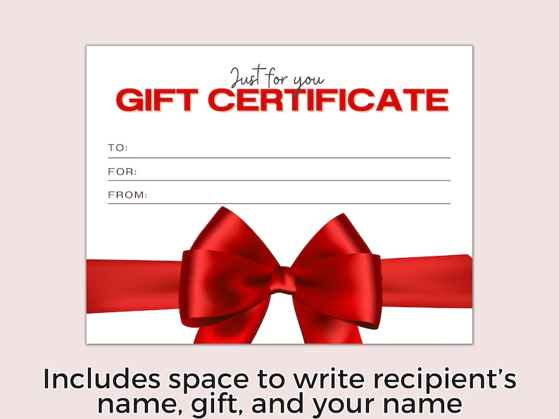 Printable Gift Certificate Custom - Il 794xN.5441678529 Cyap 