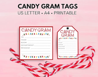 Bonbons des Fêtes, Gramme de canne en sucre festif, Candy Gram imprimable, Candy Gram, collecte de fonds pour l'école, modèle Candy Gram, activité de levée de fonds, prise de force