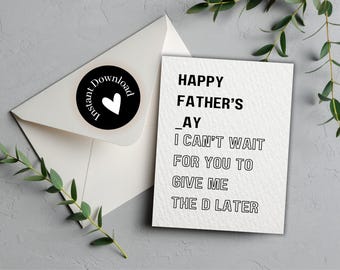 Funny Naughty Father's Day Card Last Minute 1st Father's Day Card From Wife Girlfriend Baby Momma Happy Father's Day New Dad Gift Sexy