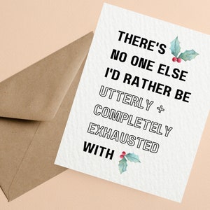 Printable Funny Christmas Card for Husband or Wife Parenting Christmas Card Last Minute Card From Wife Minimalist