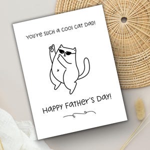 Cartão de Dia dos Pais para Gatos, Cartão de Dia dos Pais para Pais Gatos, Pais Peludos, Cartão de Dia dos Pais de Última Hora, Cartão da Esposa, Feliz Dia dos Pais, Minimalista