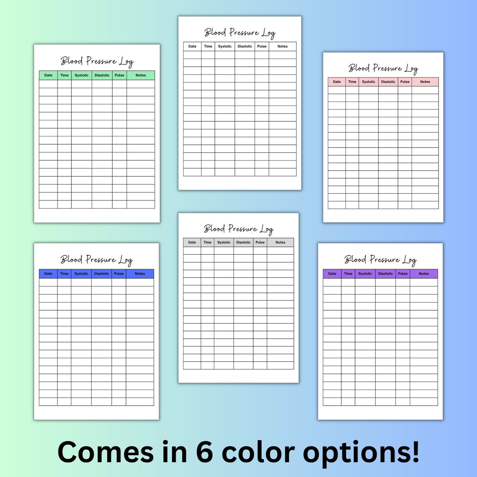 Blood Pressure Tracker Printable Blood Pressure Log Health Tracking