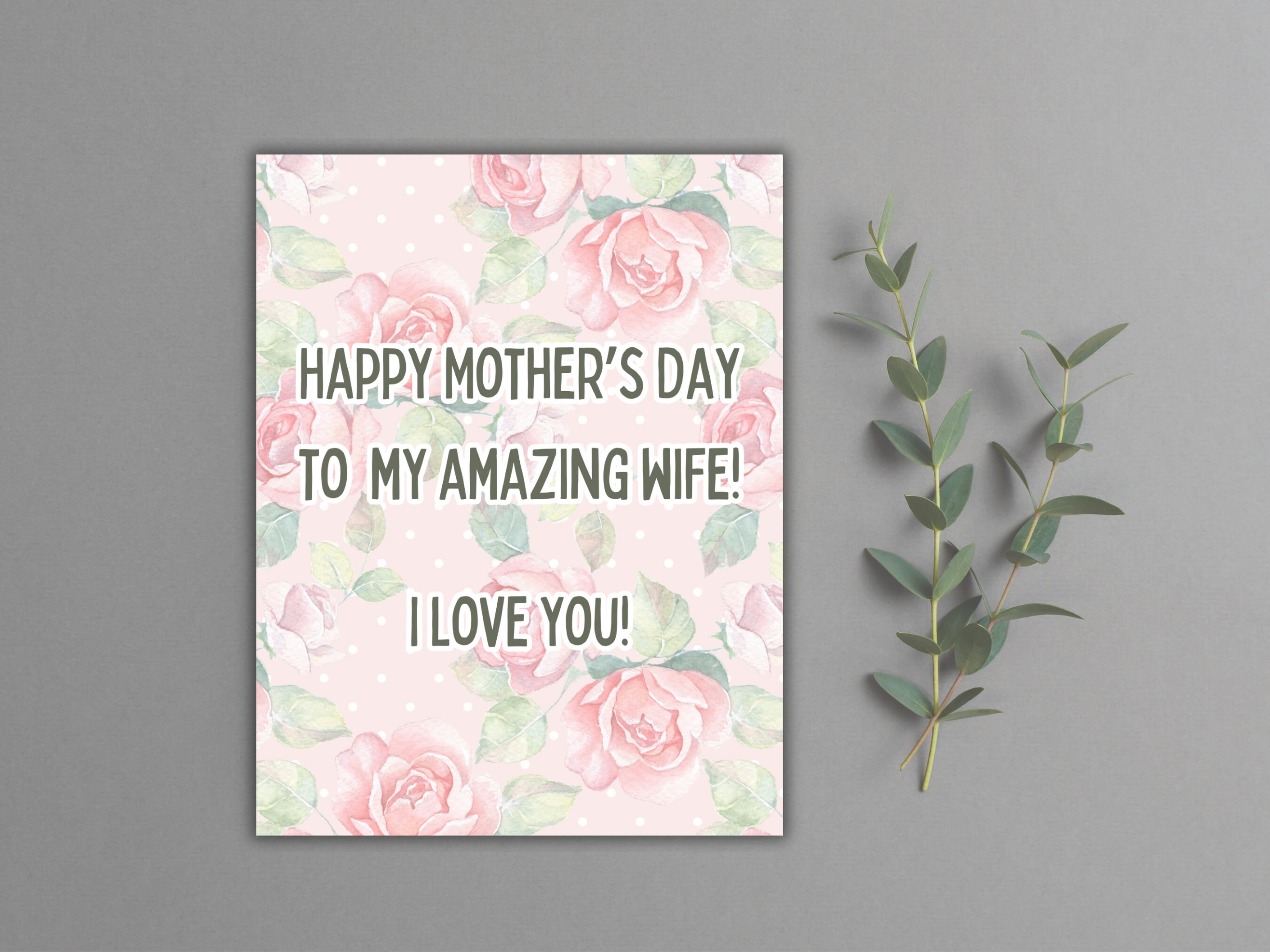 Printable Mother's Day Card for Wife, Happy Mother's Day to My Amazing ...