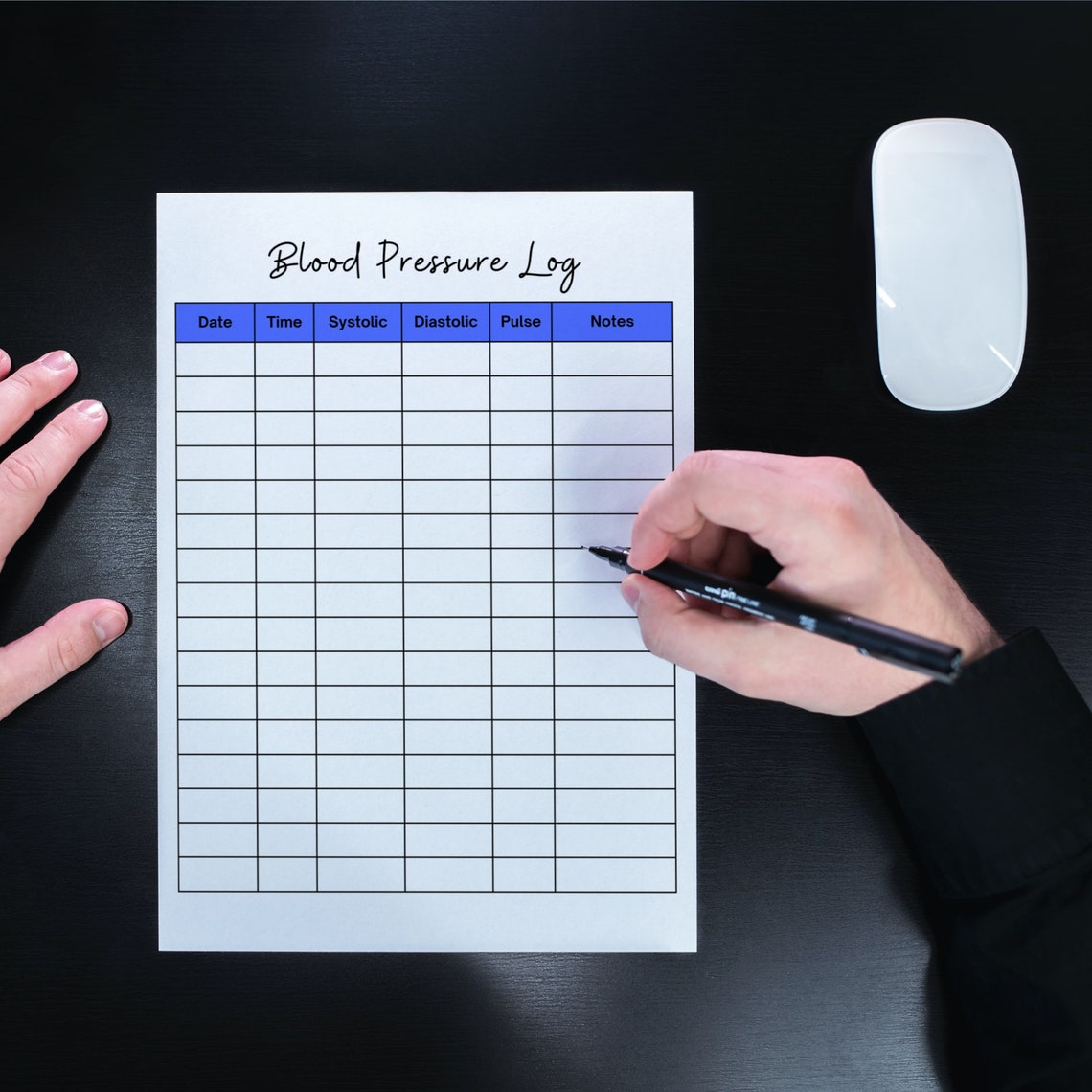 Blood Pressure Tracker Printable Blood Pressure Log Health Etsy Canada