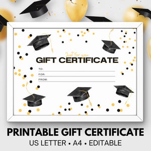 Cupón personalizable, cupón de regalo imprimible, certificado de regalo de último minuto para ella o él, regalo de graduación de la generación de 2025, MBA, doctorado, facultad de derecho.