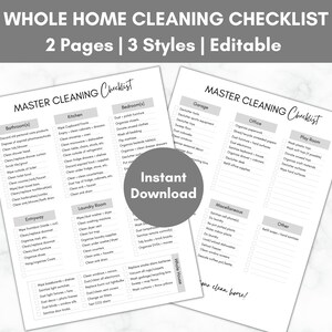Spring Cleaning Checklist Chore List Master Cleaning Planner Printable Deep House Cleaning To Do List Home Cleaning Schedule Chore Tracker
