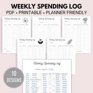 Weekly Bill Tracker Spending Tracker Minimalist Printable Weekly Budget Planner Paycheck Expense Tracker Budget Binder Savings Tracker