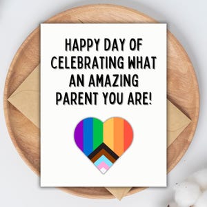 Tarjeta del Día del Padre LGBTQIA+ Tarjeta del Día del Padre Gay Tarjeta del Día de la Madre Lesbiana Trans Queer Padre Increíble Pareja del Mismo Sexo Mamá Drag Familia Elegida