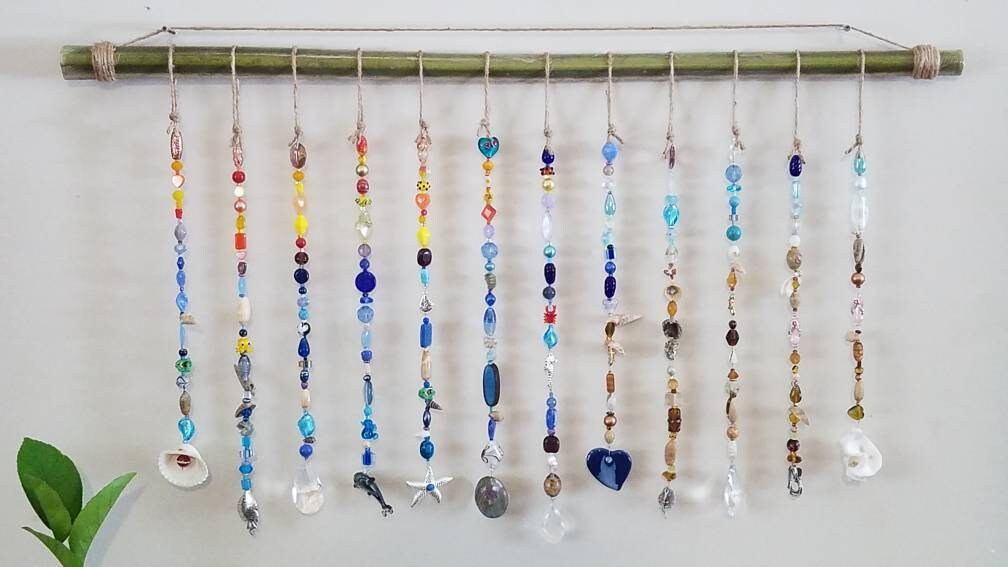 Beaded Curtain Window Wall Palm Tree Alligators Dolphin Sea