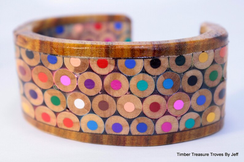 Colored Pencil Cuff Bracelet Color Pencil Jewelry Cuff Style Etsy