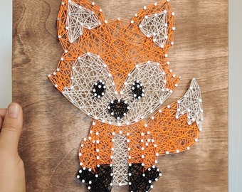 Fox String Art, Woodland Nursery String Art, Baby Decor