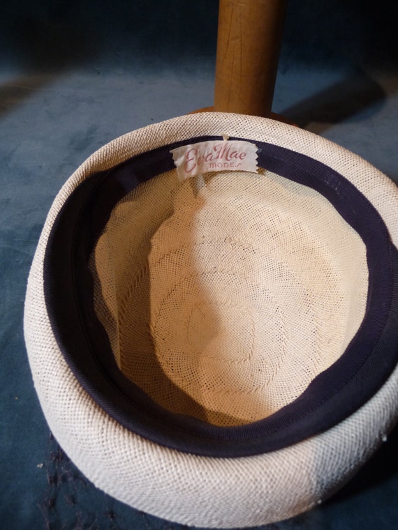 Classic Blue Panama Handmade Straw Hat main image 1
