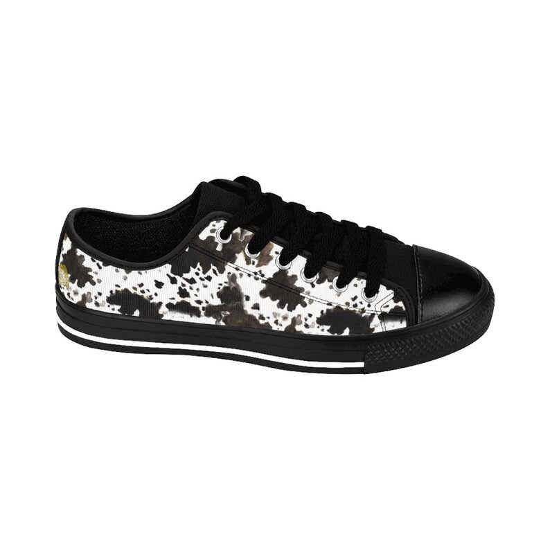 Fashion Sneakers,Cow Print Shoes,Shoes For Men Eisuke Cow Print White Brown Designer Men/'s Low Top Running Sneakers Shoes US Size: 7-14