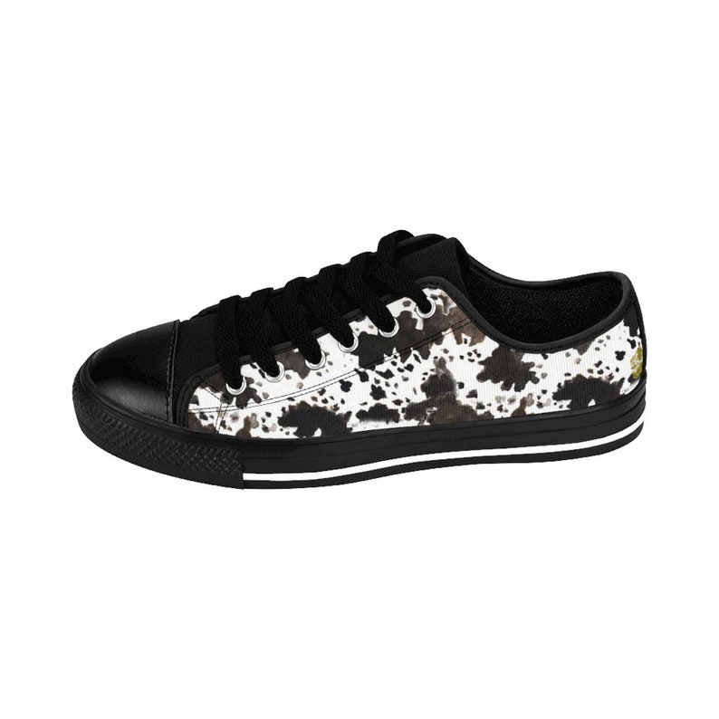 Fashion Sneakers,Cow Print Shoes,Shoes For Men Eisuke Cow Print White Brown Designer Men/'s Low Top Running Sneakers Shoes US Size: 7-14