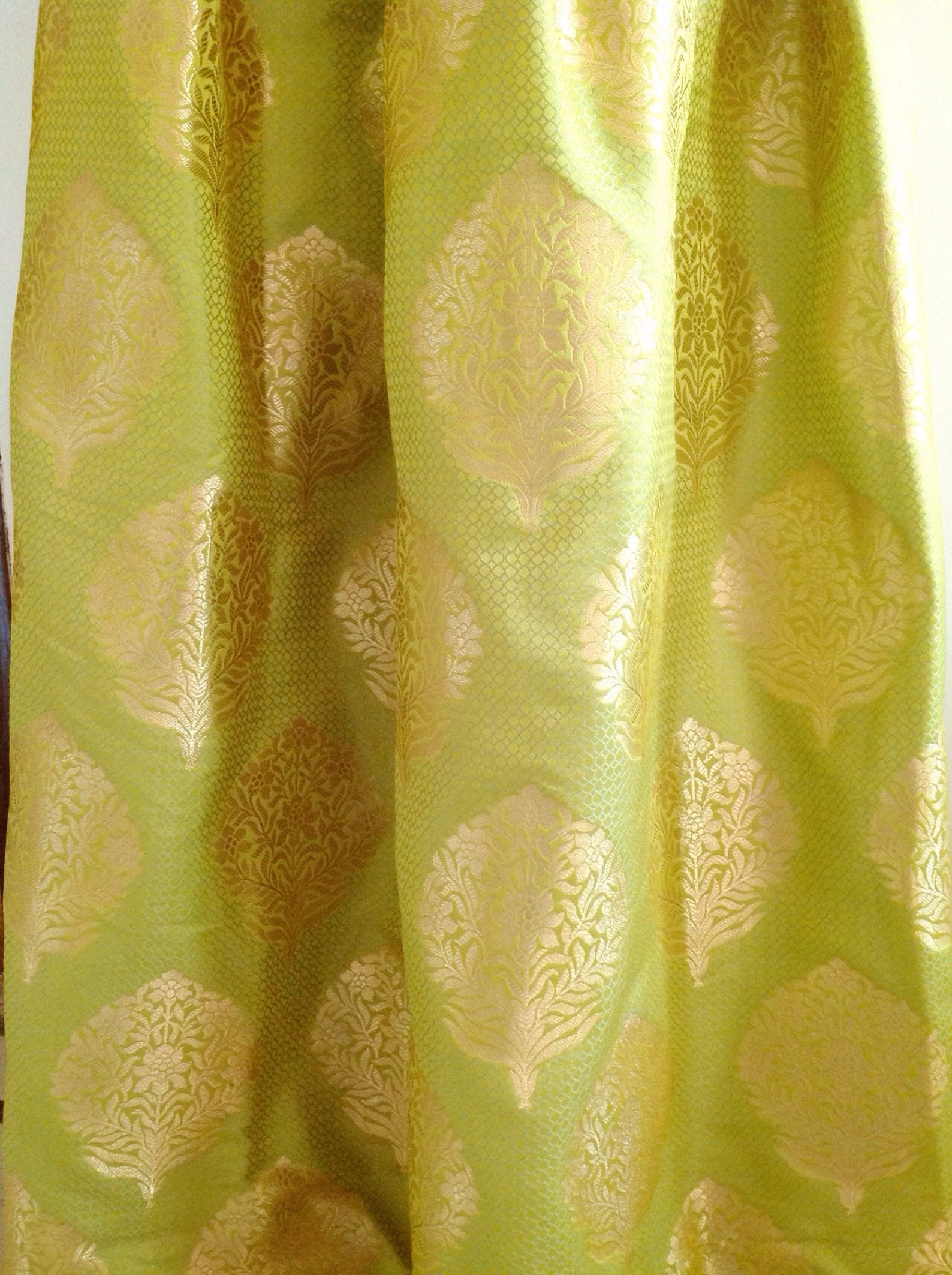 Buy Lime Green Brocade Box Pleat Skirt Online in India - Etsy