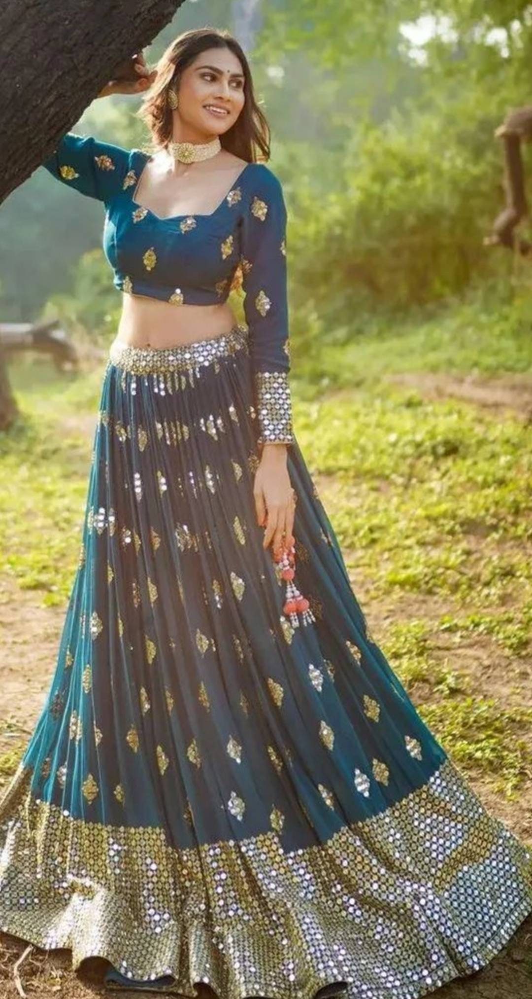 Teal Sequin Lehenga With Matching Dupatta - Etsy