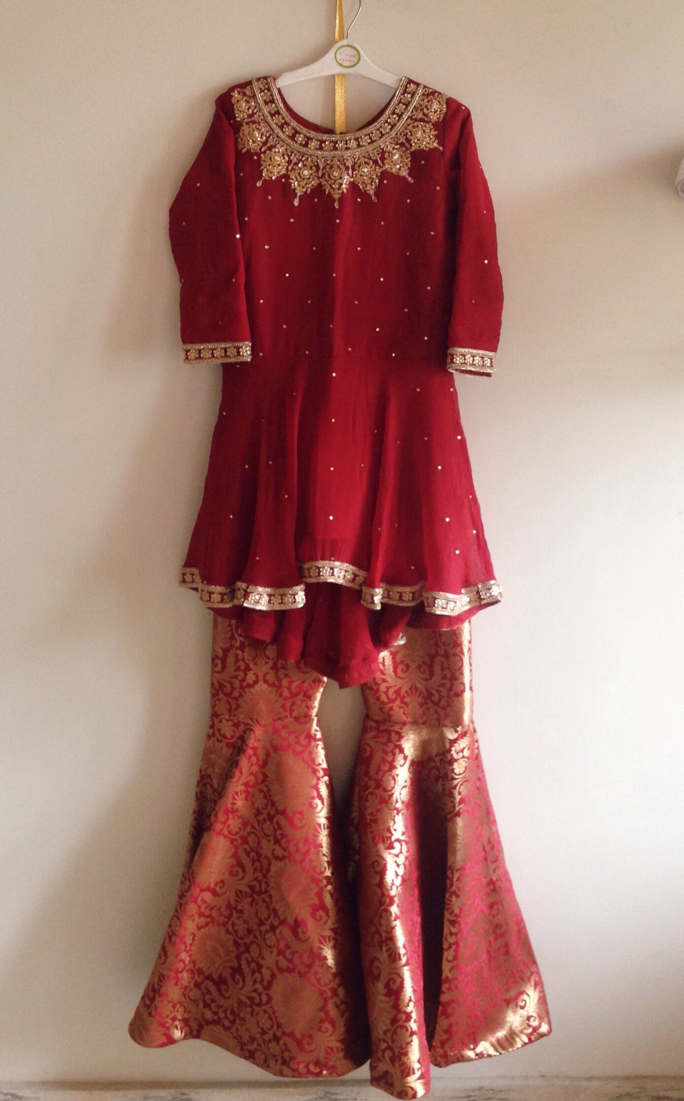Brocade Sharara Pants and Hand 