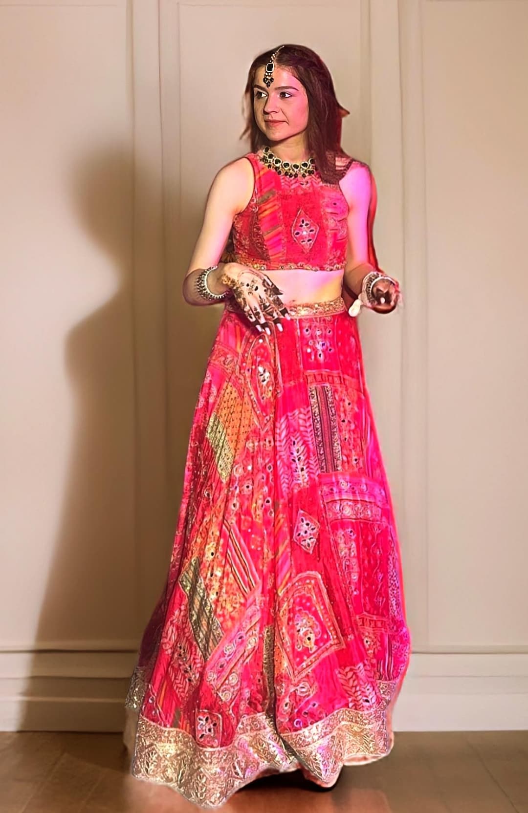 Buy Alia Bhatt Inspired Pink Patchwork Lehenga Choli Online in