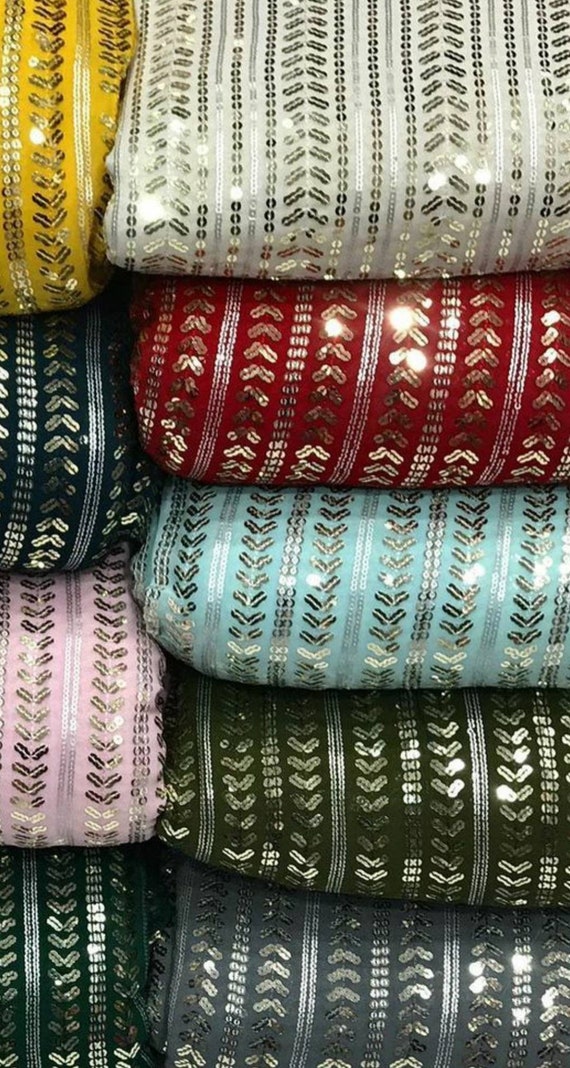 Colorful of Saree fabrics for sell at indian store, Chiangmai