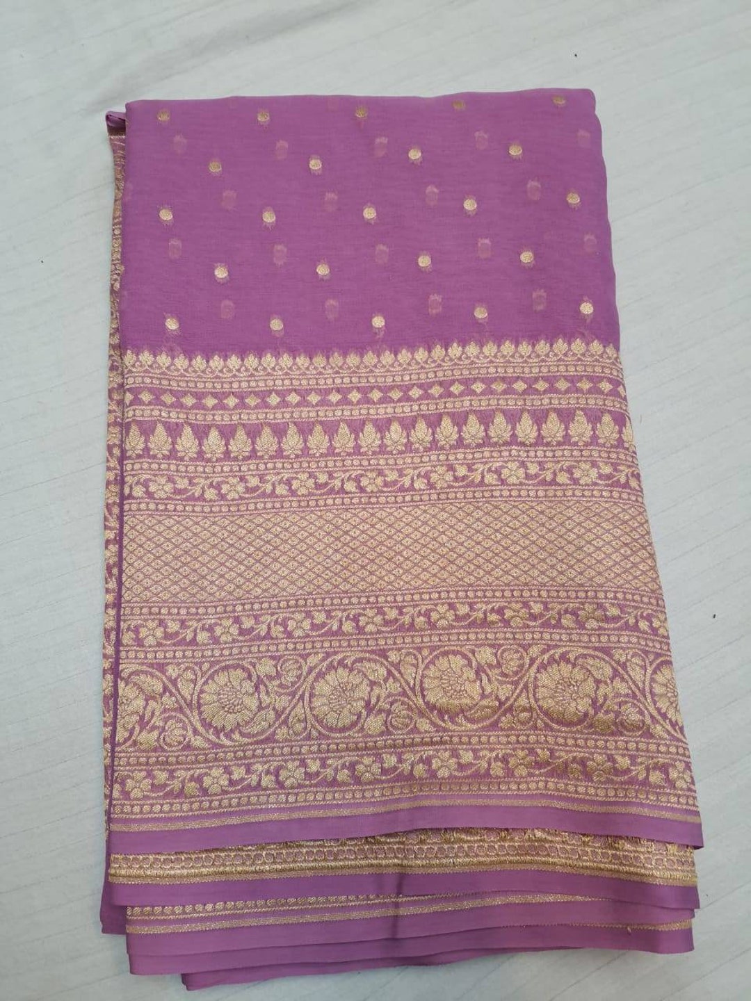 Pure Georgette Banarasi Brocade Saree Dyeable in Custom Colors - Etsy