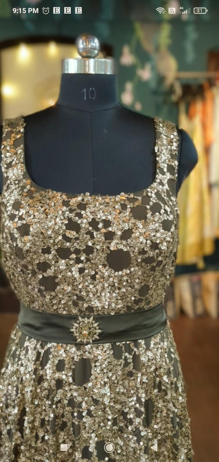 Sequin Maxi Gown | Olive Gold Indian Wedding Guest Dress - Etsy Sequin Maxi Gown | Olive Gold Indian Wedding Guest Dress - Etsy